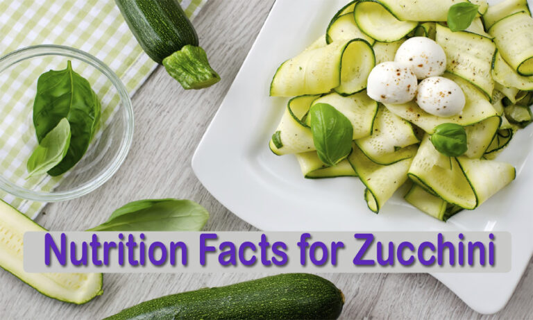 Nutrition Facts For Zucchini